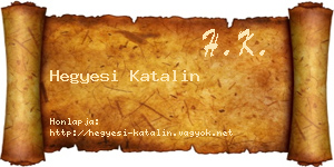 Hegyesi Katalin névjegykártya